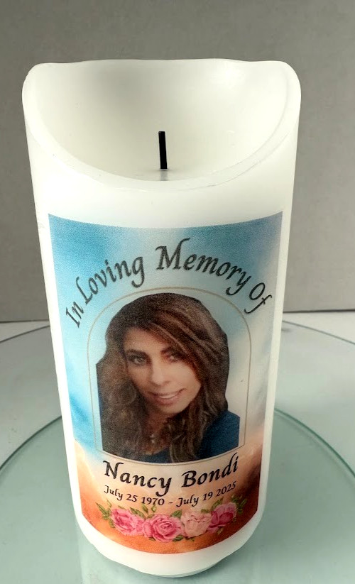 Personalized L.E.D. Candle Delayed 5 Hour Timer, Funeral, In Memory, Wedding