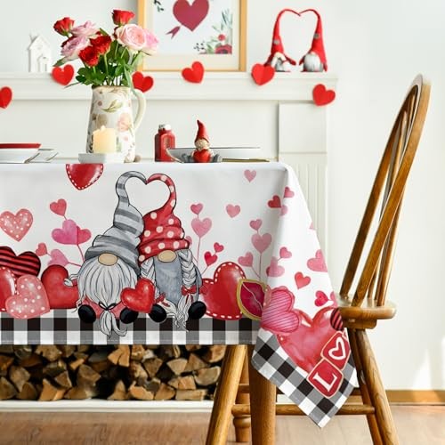 Valentine Tablecloth 60×84 Inch Rectangle, 60" x 84" (Rectangular) Black