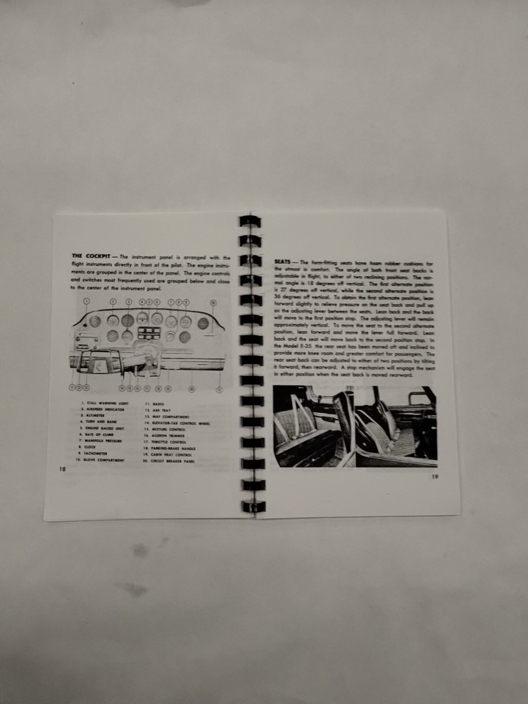 Beechcraft Bonanza Model E35 Owner's Manual-Copy