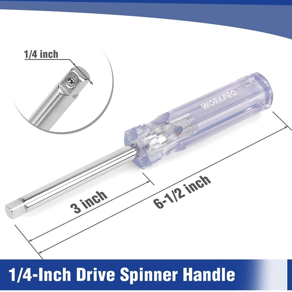 WORKPRO 39PCS Drive Socket Set 1/4" 3/8" Socket Wrench Set Metric SAE With Case