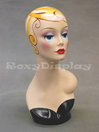 2PCS Female Mannequin Head Bust Wig Hat Jewelry Display #VF005 X2