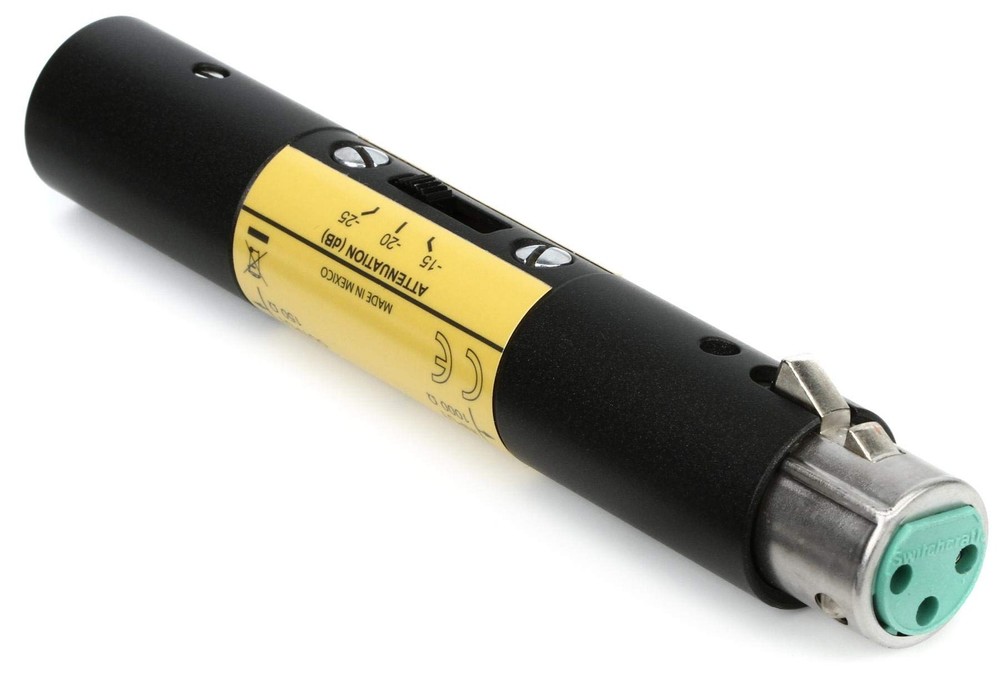 Shure A15AS Switchable Attenuator 15, 20, 25 dB, Passes Phantom Power