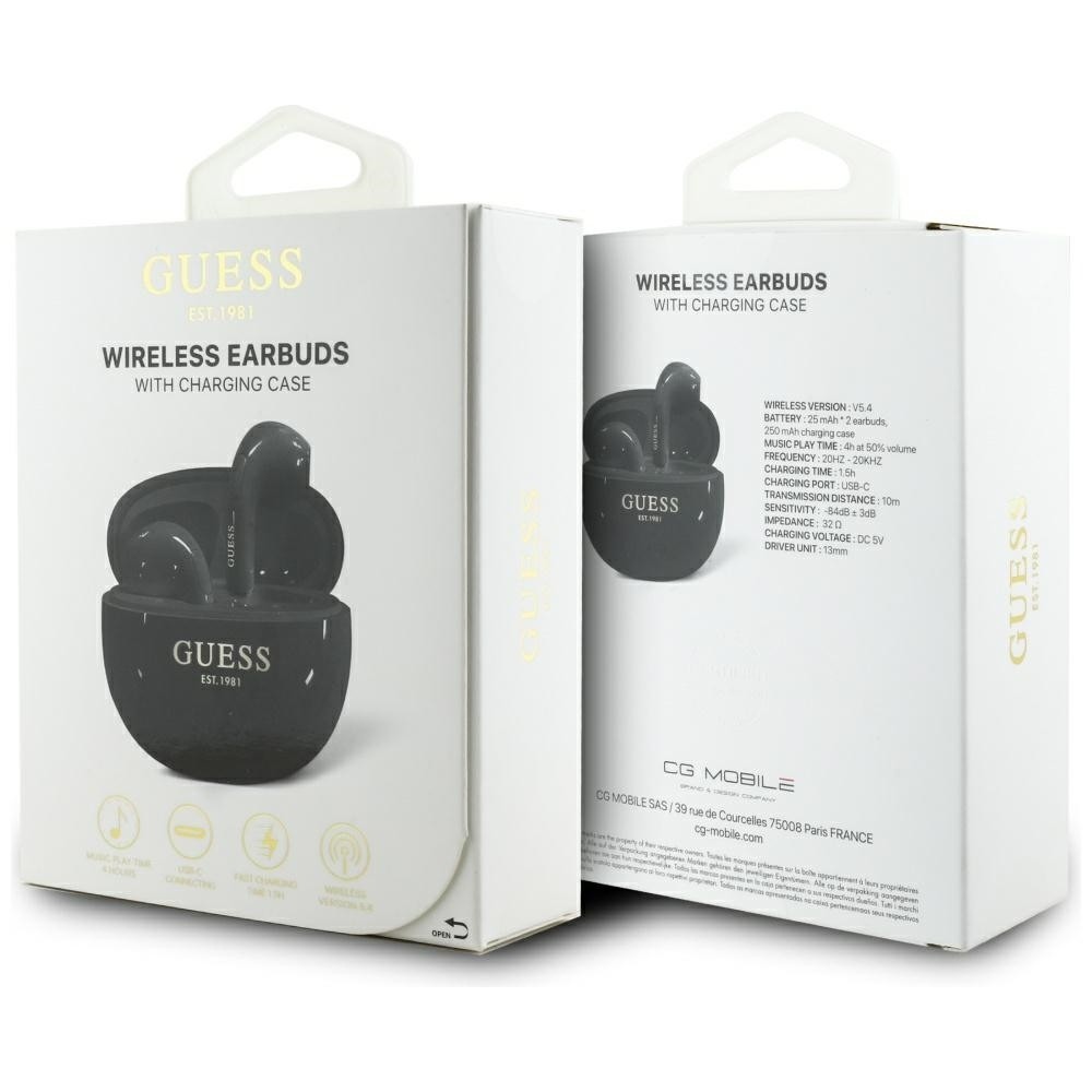 Guess TWS True Wireless Bluetooth Earbuds - Black
