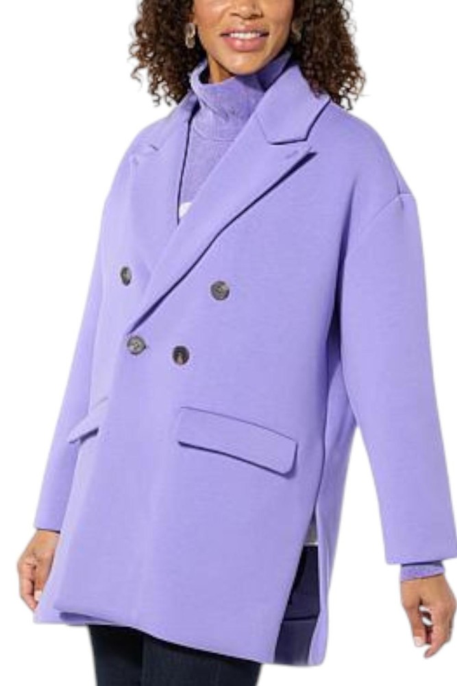 WynneLayers Women's Smooth Operator Unstructured Knit Jacket Purple