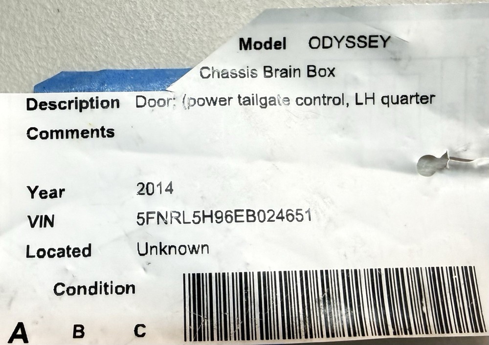 2014-2017 HONDA ODYSSEY POWER TAILGATE CONTROL MODULE UNIT OEM 74970-TK8-A110-M1
