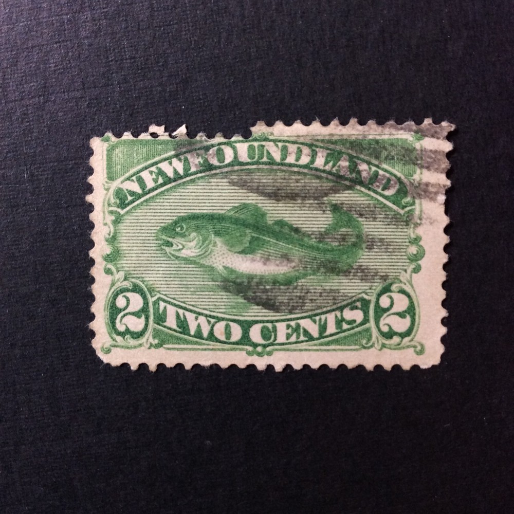 BroadviewStamps Newfoundland #46 used error misperf.