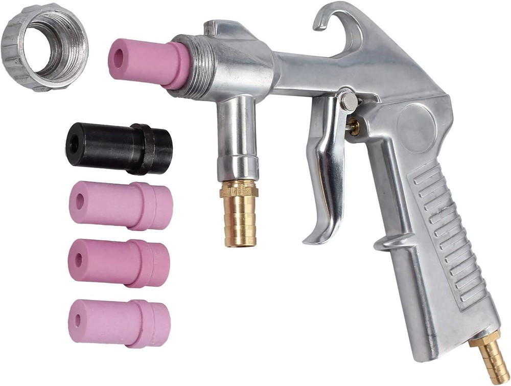 Sand Blasting Guns Sandblaster + 4Pcs Ceramic Nozzles + Extra Iron Nozzle Tip...