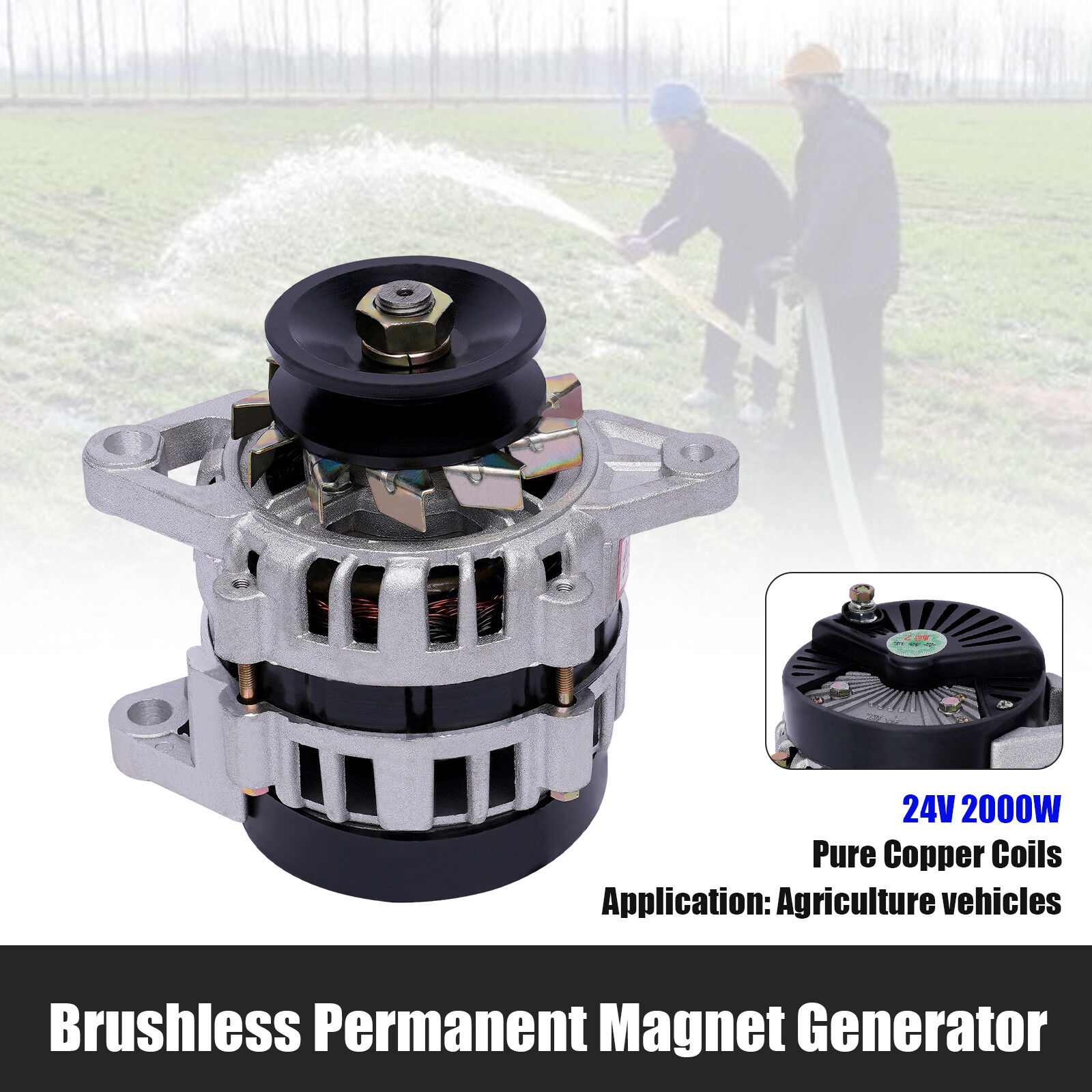2000W Permanent Magnet Synchronous Generator Low RPM 24V Alternator Agriculture