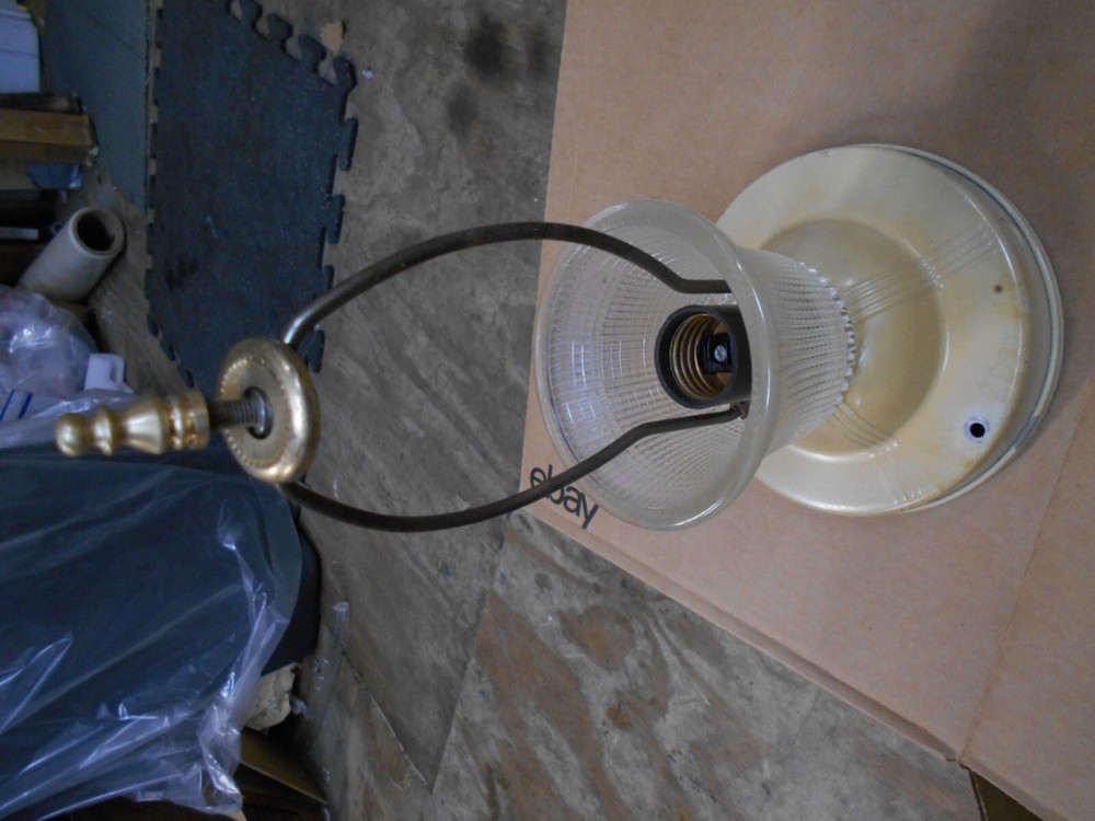 Vintage flush mount light fixture glass bobesche