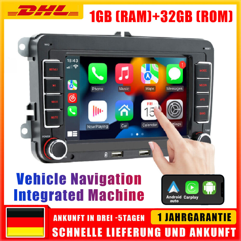 7'' Multimedia Player GPS Sat Nav Carplay Android 11 FM For VW Golf 5 6 Passat Polo