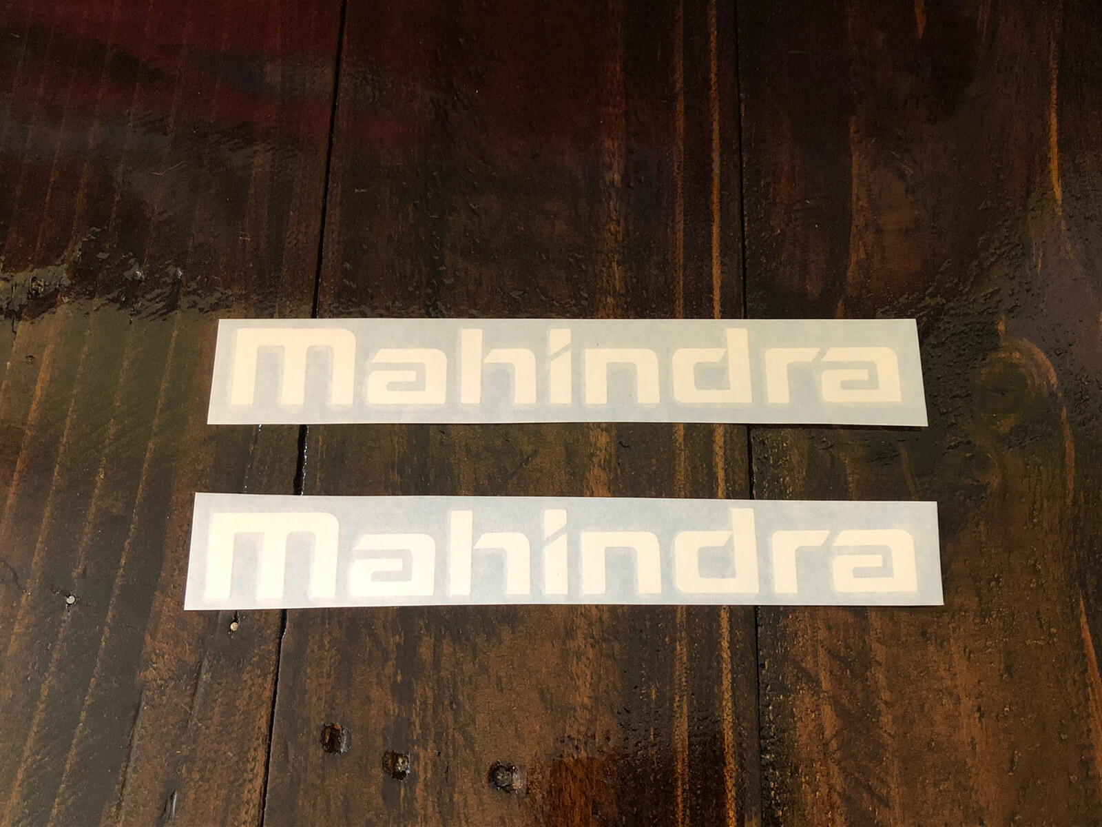 Mahindra 4x4 Tractor 8inch White Sticker Vinyl Decal 2 Pack Loader Backhoe