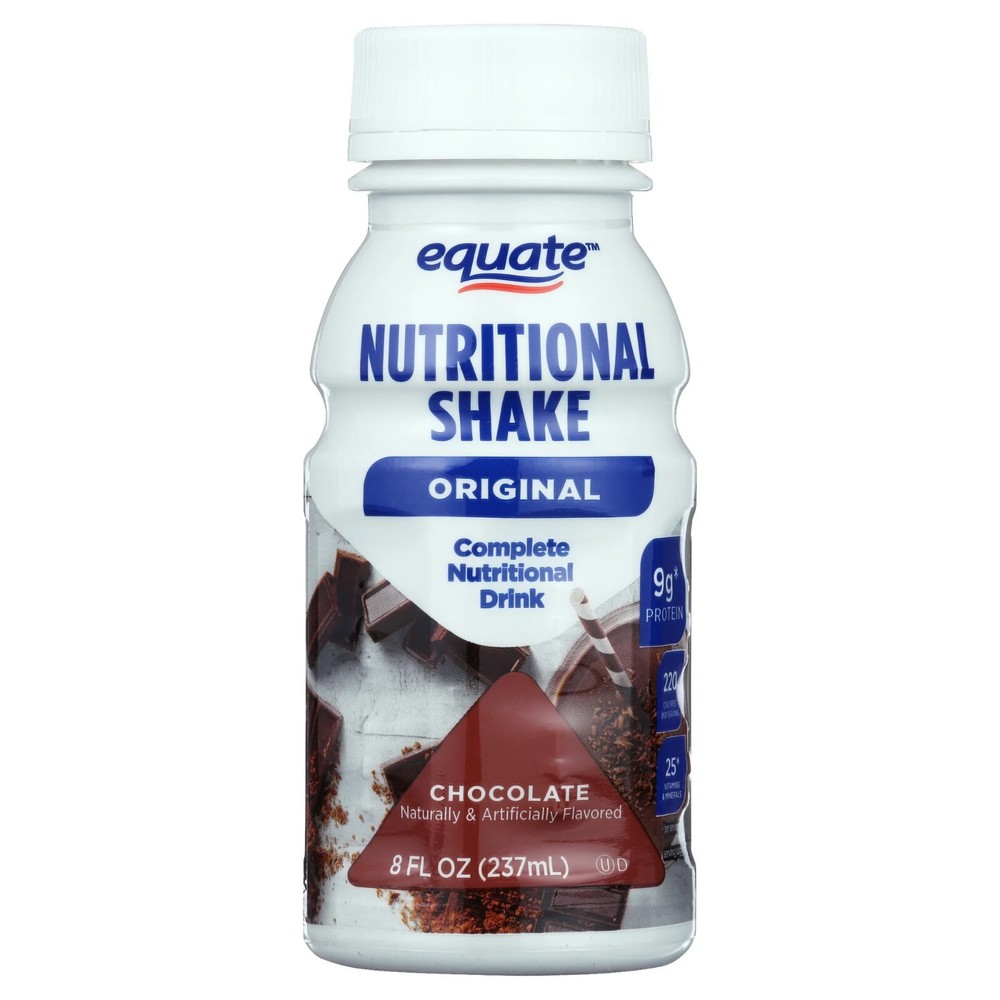 Equate Original Nutritional Shake, Chocolate, 8 Fl Oz, 6 Count