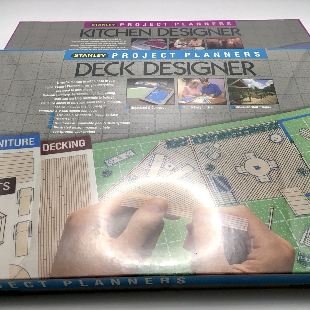 New & Sealed VTG Stanley Project Planner - Deck Designer & Kitchen Designer Pair