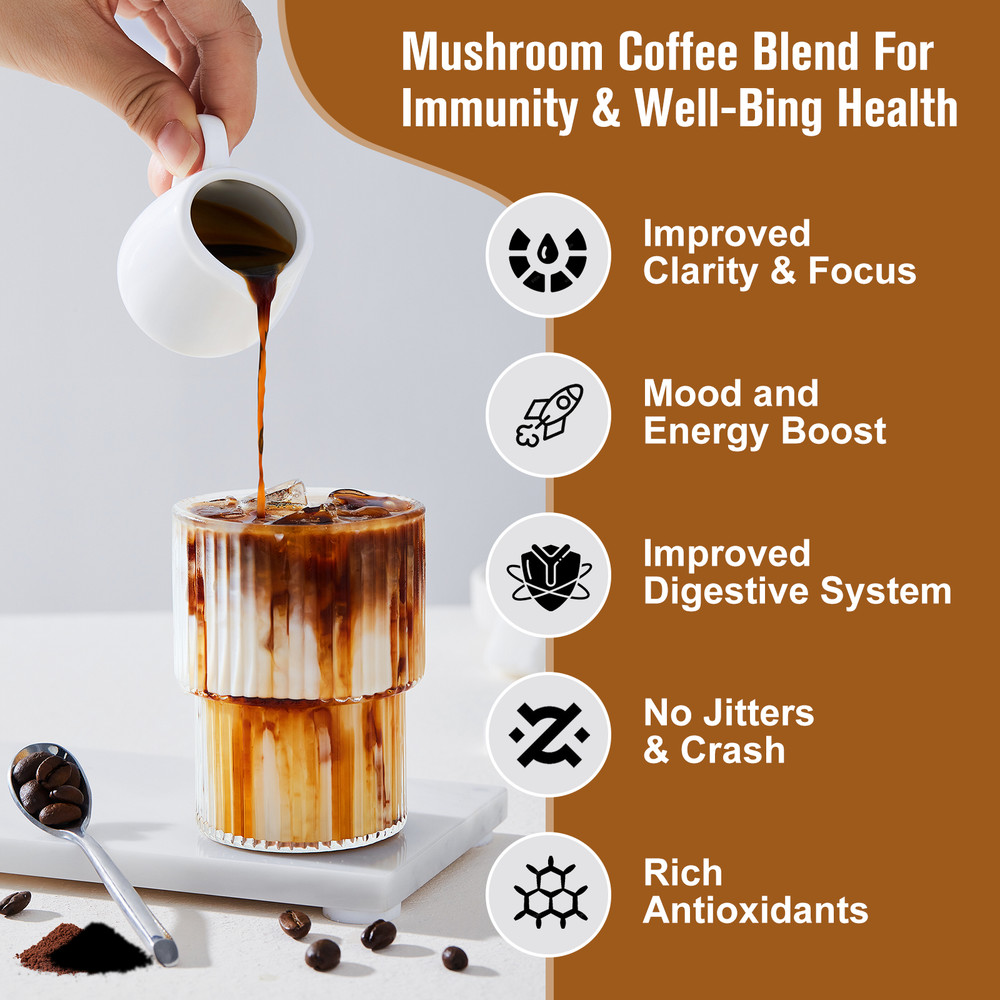 Lions Mane Mushroom Coffee Powder - Brain & Memory Support ,Cognitive Support