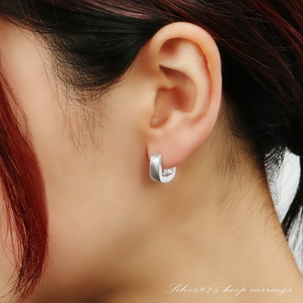 Sterling Silver 925 Square Hoop Earring, Single (One Ear)