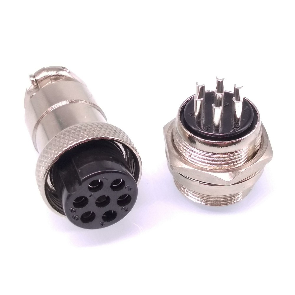 1Set GX20 7Pin 20mm Panel Mounting Metal Aviation Connector Plug + Socket
