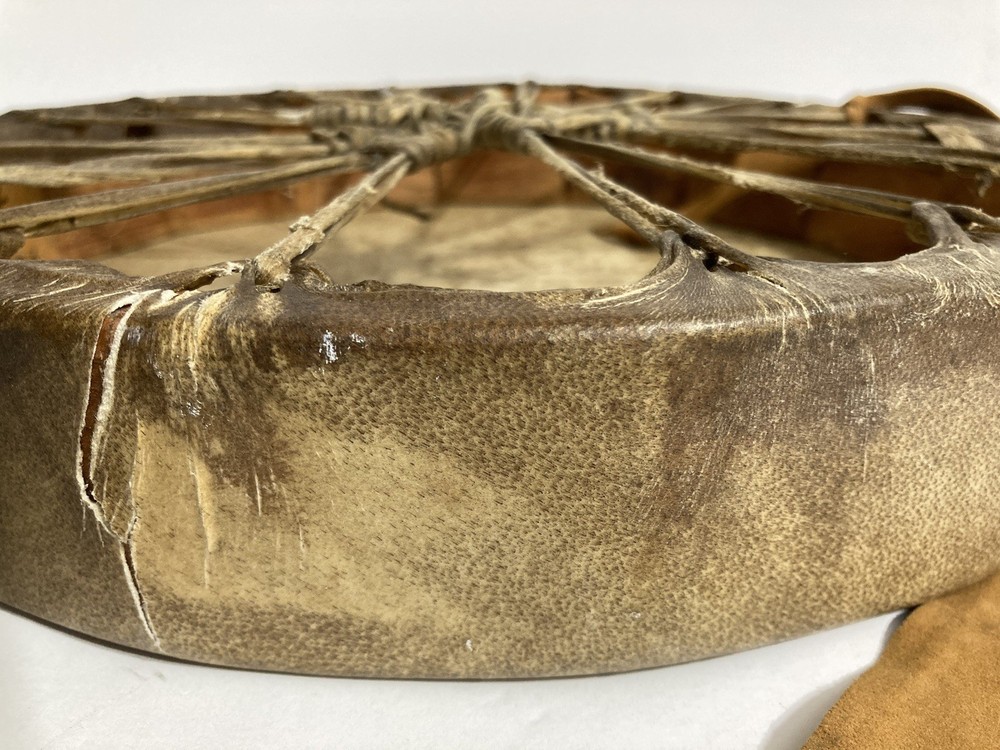 Vintage Buffalo Hide Shamanic Native American Style Drum