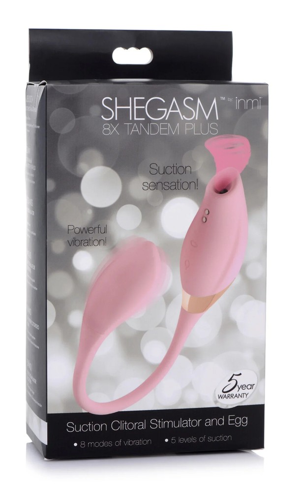 Shegasm Shegasm 8X Tandem Plus Silicone Suction Clitoral Stimulator and Egg