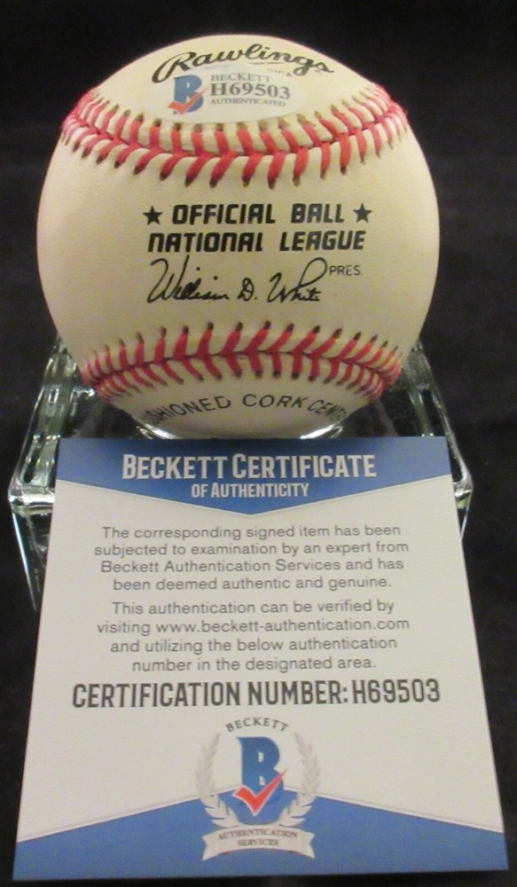 Jack Banta Brooklyn Dodgers Signed NL Baseball - Beckett BAS