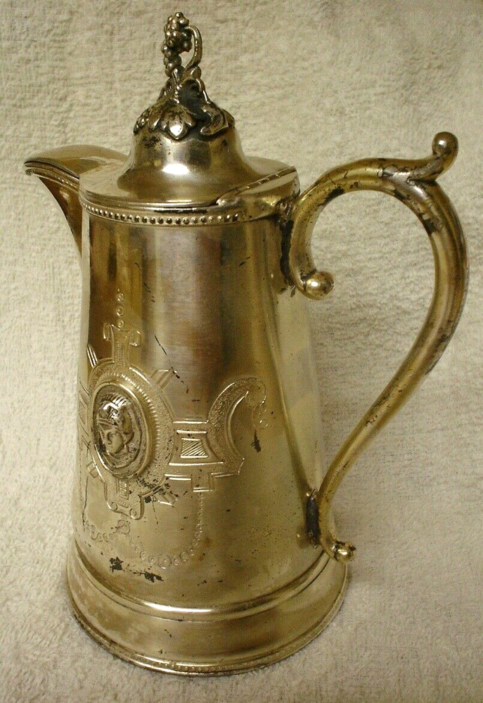 Victorian S.P. Syrup Pitcher W/ Figural Medallions
