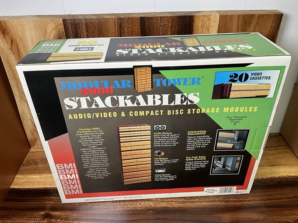 BMI Modular Tower 2000 VHS Storage Module Holds 20 Cassettes