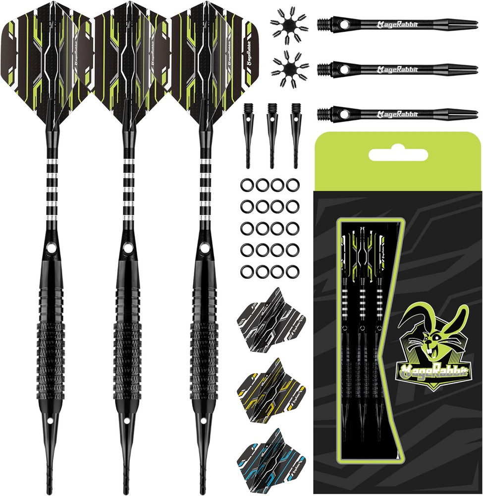 Darts Plastic Tip,Soft Tip Darts Set，3Pack 18G with Extra Tip,Dart Flights and D