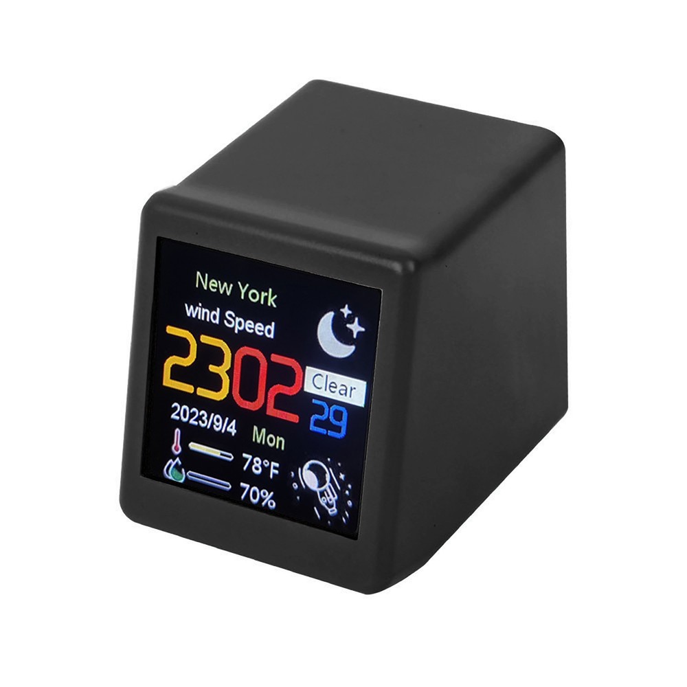 Mini Desktop Clock WIFI Weather Clock 1.5Inch Screen Temperature&Humidity Gift