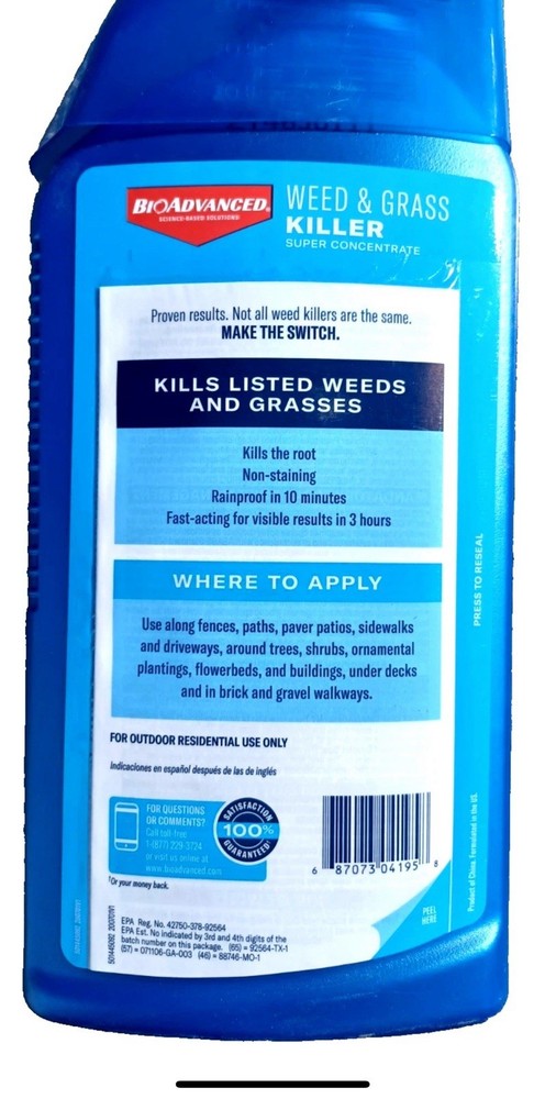 BioAdvanced Weed & Grass Killer Super Concentrate, 2 Bottle Bundle 32-Oz Each
