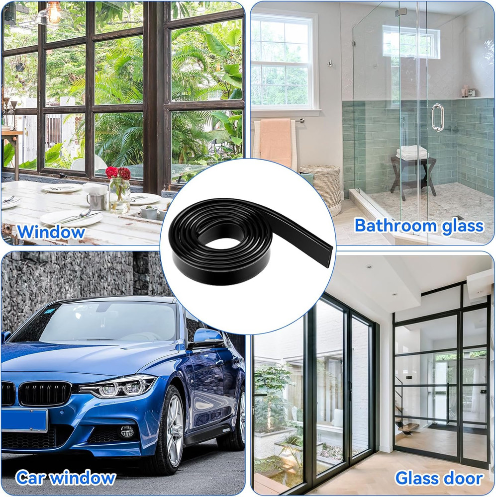 Black Squeegee Replacement Blades, 41In/Roll Silicone Window Rubber Squeegee Ref