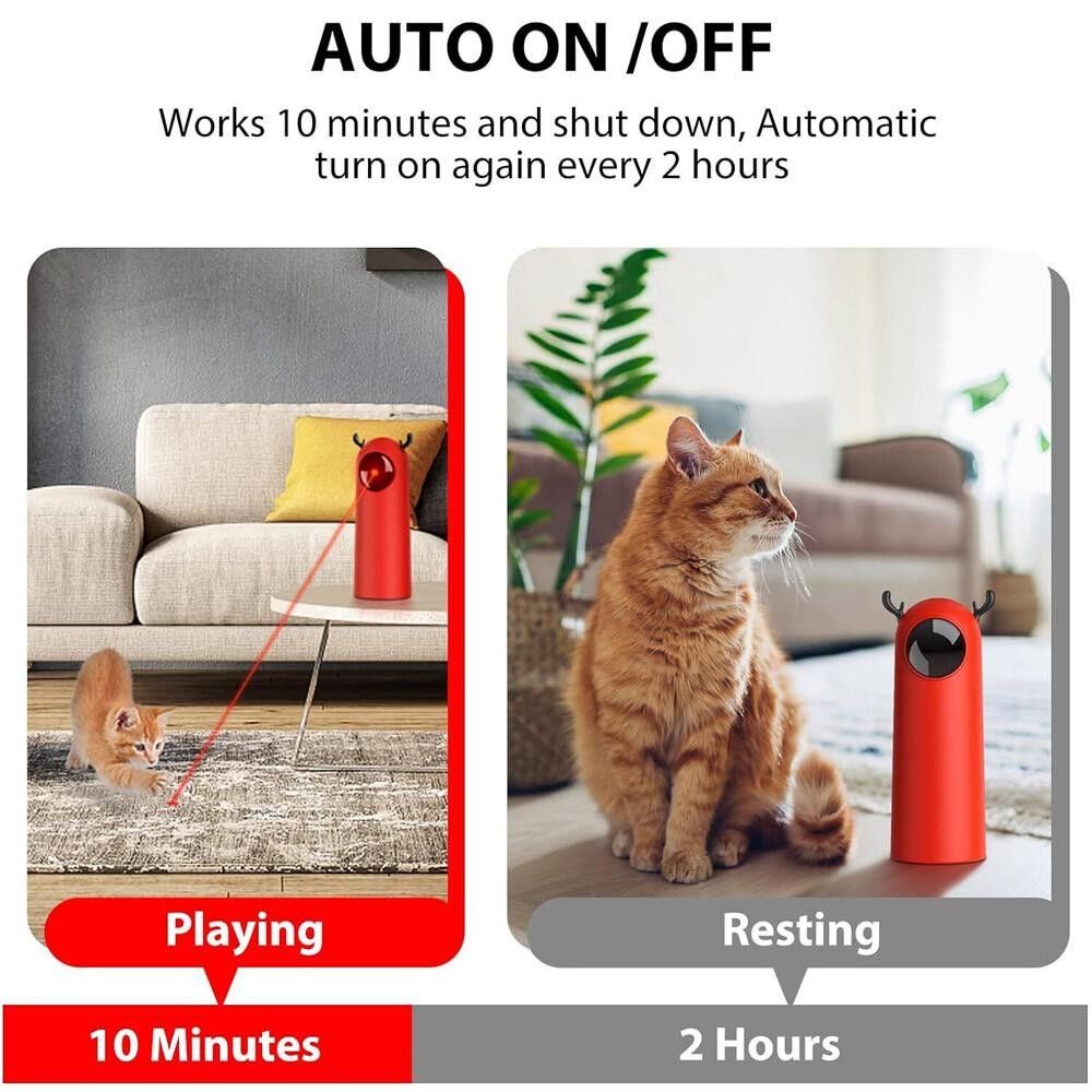 3 Modes Cat Laser Toy Automatic Indoor Motion Activated Interactive Rechargeable