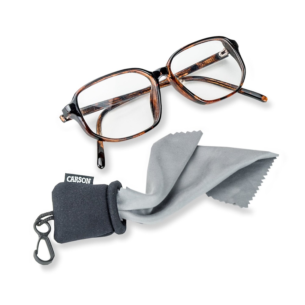 Carson Black Microfiber Cloth,Stuff-It Cleaning System,Eyeglasses Cameras Optics