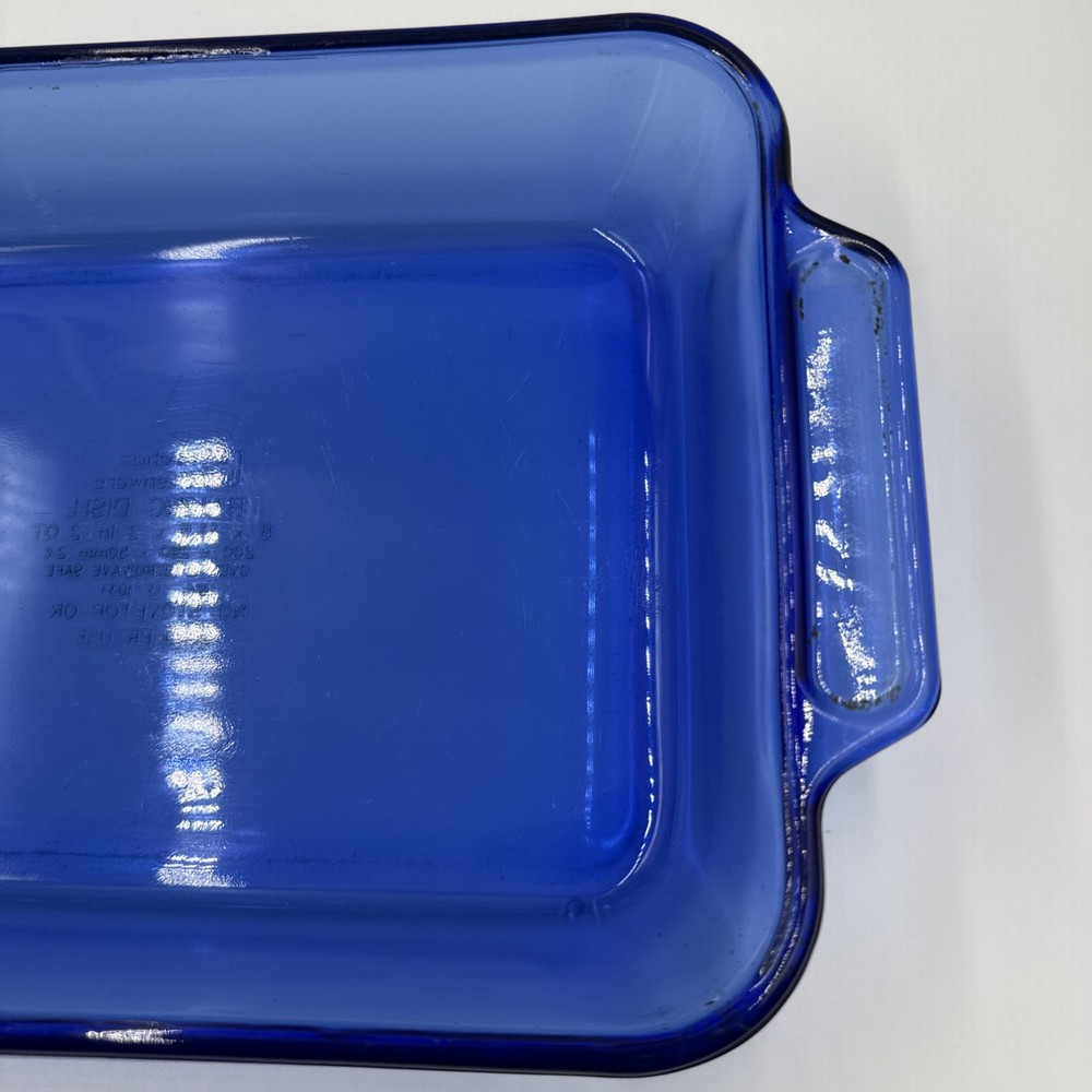 Anchor Ovenware 8"x11.5"x2” 2 Quart Baking Dish Blue
