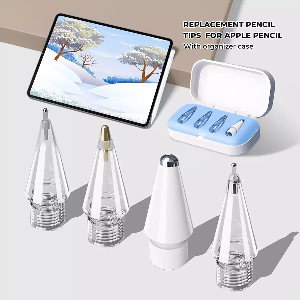 4Pack Upgraded Pencil Tips For Apple Pencil Pro, Replacement Pencil Tips Case fo