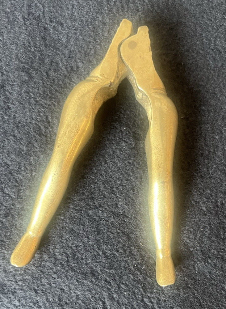 Vintage Brass Nutcracker Ladies Legs Risque Funny Solid Brass Barware Party