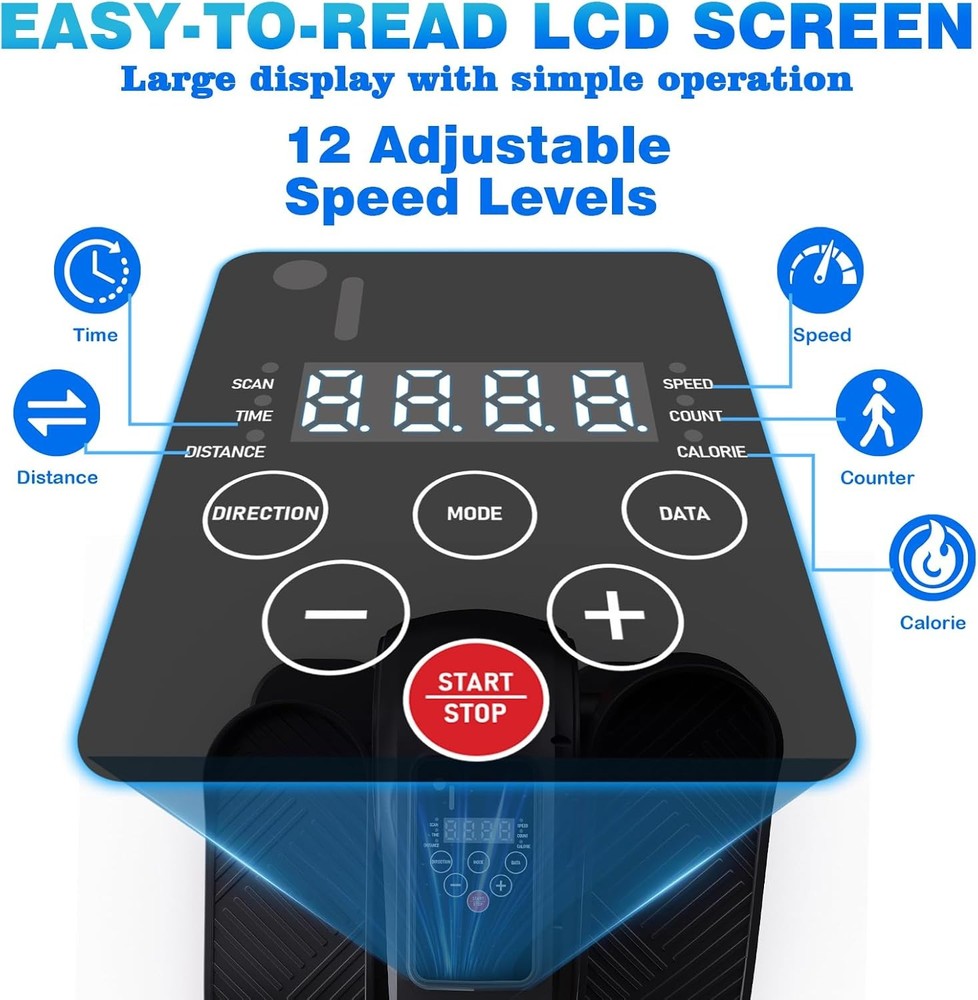 Electric Under-Desk Elliptical Machine 12-Speed Touch Screen Remote Control US