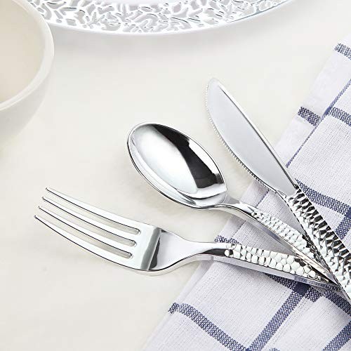 360pcs Silver Plastic Cutlery,Elegant Plastic 360pcs Plastic Sliver Silverware