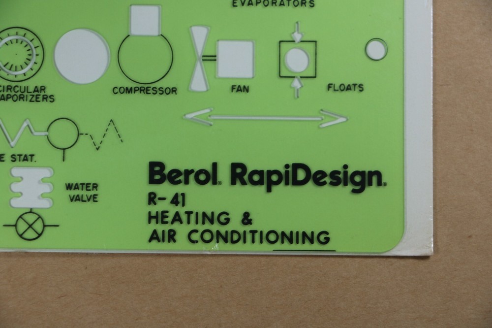 Berol RapiDesign Template - Drafting Drawing Heating Air Conditioning HVAC R-41