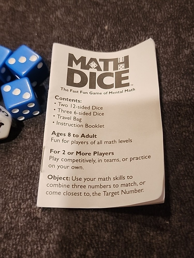 Thinkfun Dice Math Dice Chase Game Think Fun 2003 HomeSchool Classroom Smart