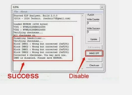 IMMO SOFTWARE E2PA Bosch MED9.1 IMMO OFF ECU