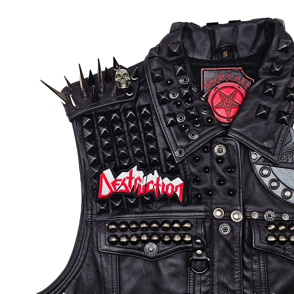 DESTRUCTION LOGO (shaped border) EMBROIDERED PATCH