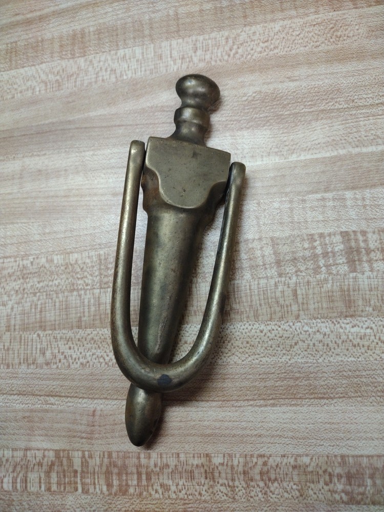 Vtg Solid Brass Door Knocker – Classic Design – 7” Long