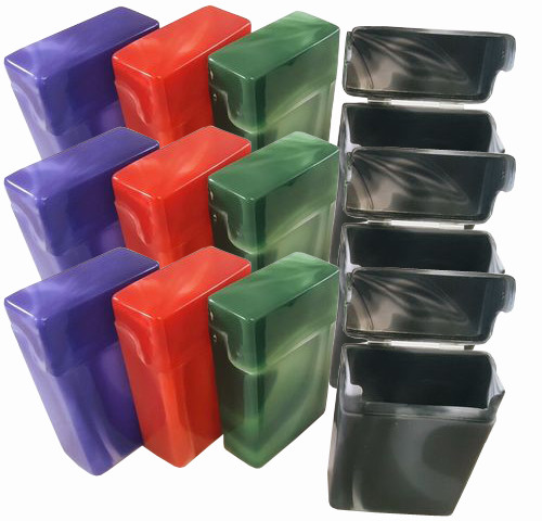 12 Pack Crush-Proof Plastic Flip Top Hinged Lid Cigarette Case Regular - 3202