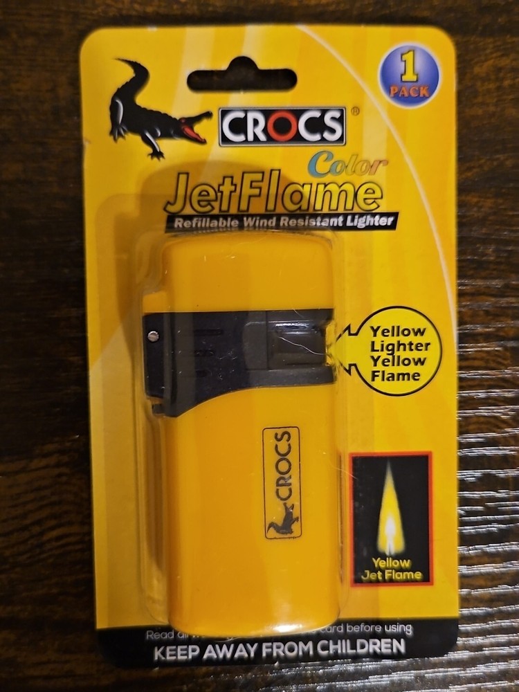 CROCS Color Jet Flame Refillable Yellow Lighter