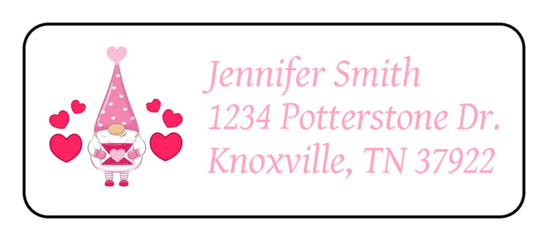 30 Valentines day return address labels personalized  gnome
