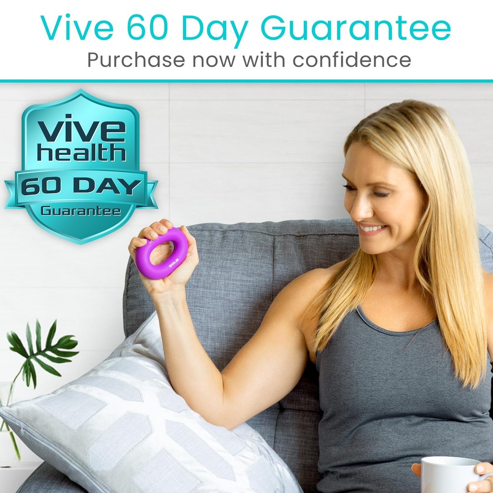 Vive Hand Strengthener Grip Ring (4 Pack) - Forearm Multicolor