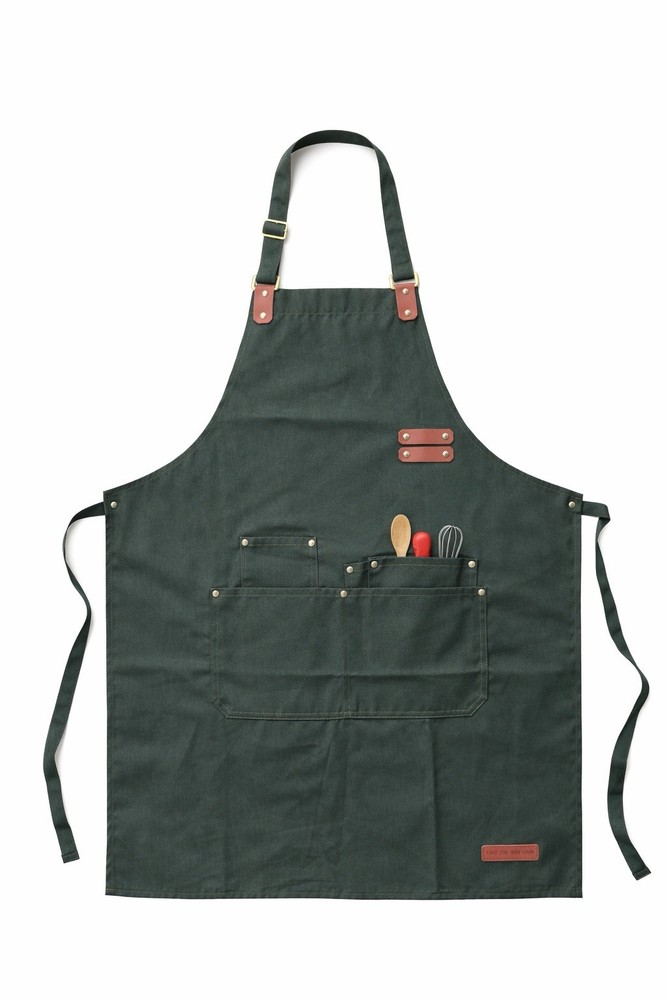 Canvas Work Apron Adjustable Neck Strap Multi Pockets Heavy Duty Chef BBQ