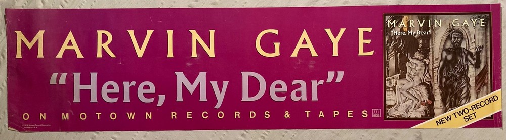 Marvin Gaye 1978 Promo Poster Here My Dear Motown Records Banner Style