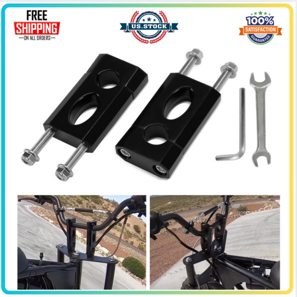 7/8 Handlebar Risers - 22 mm Mount Clamp for Black