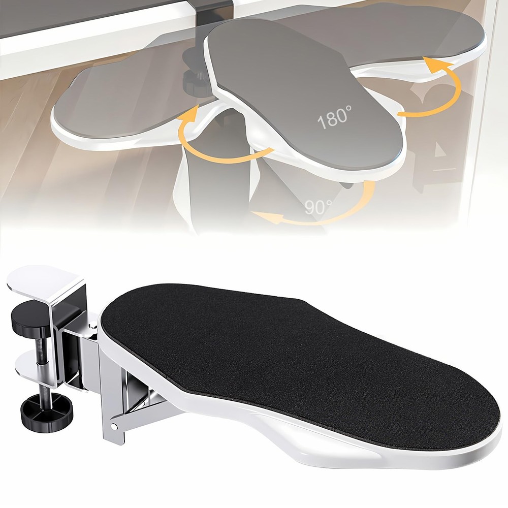 Computer Arm Rest Desk 180 Adjustable Rotating Extender Tray 90 Foldable Elbow