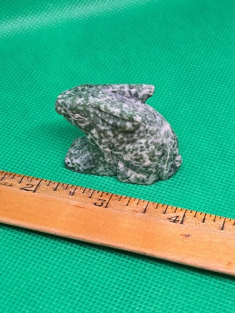 Carved Moss Agate Bunny Rabbit